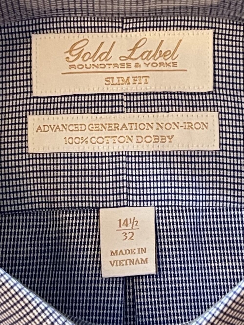 NWT Roundtree & Yorke Gold Label Slim Fit shirt, Neck size 14.5", 32" Sleeve - Picture 3 of 7